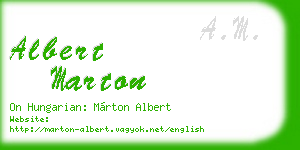 albert marton business card
